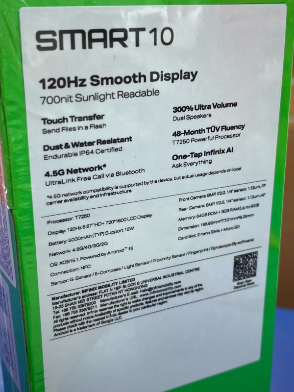 Мобильный телефон Infinix Smart 10